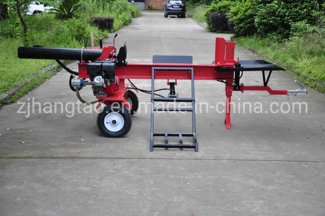 Gasoline 9HP 35ton Wood Log Splitter with Log Lift and Adjustable Cross Knife