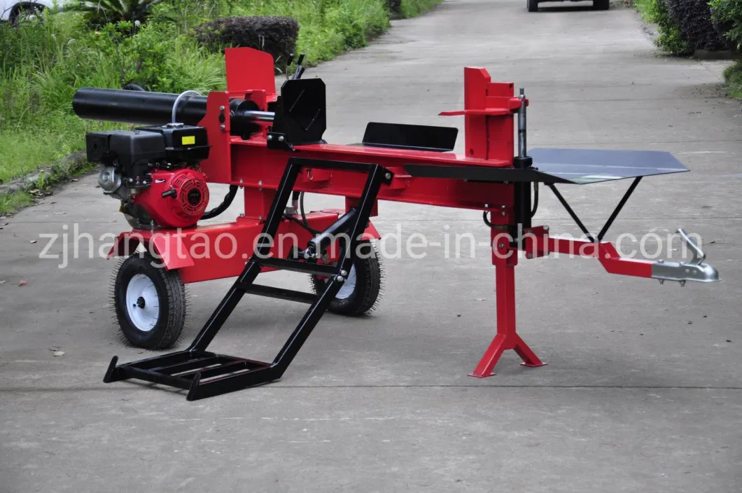 Gasoline 9HP 35ton Wood Log Splitter with Log Lift and Adjustable Cross Knife